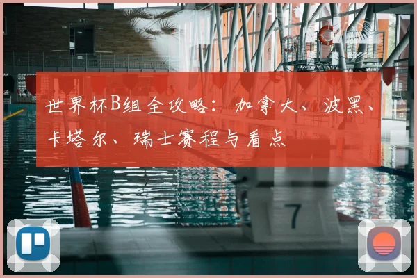 世界杯B组全攻略:加拿大、波黑、卡塔尔、瑞士赛程与看点