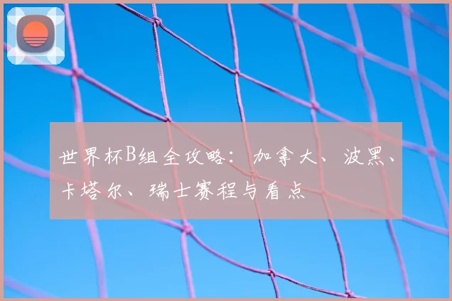 世界杯B组全攻略:加拿大、波黑、卡塔尔、瑞士赛程与看点